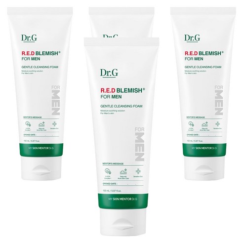 닥터지 레드 블레미쉬 포 맨 젠틀 클렌징 폼, 150ml, 4개
