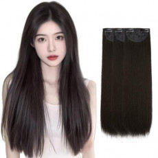 오비안 자연스러운 옆머리 볼륨 헤어피스 똑딱이 가발, 1개, 분리형 3피스-다크브라운(45cm)